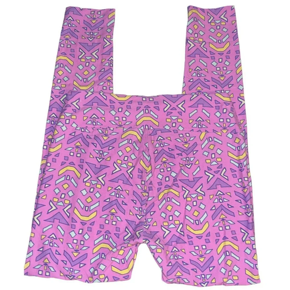 LuLaRoe Women Leggings OS One Size Geo Print Multicolor Buttery Soft Stretch NEW - Picture 3 of 7